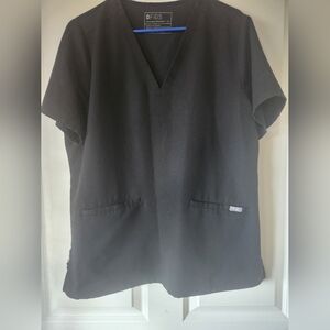 Figs Black V-Neck Scrub